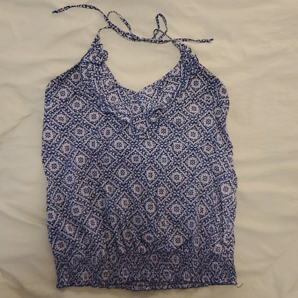 Ruffled halter blouse
